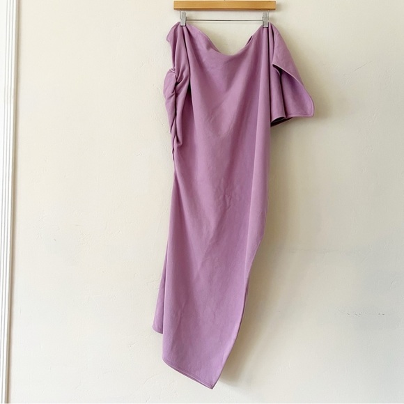 The Attico Asymmetric Draped Cotton-Jersey Mini Dress - Picture 10 of 13